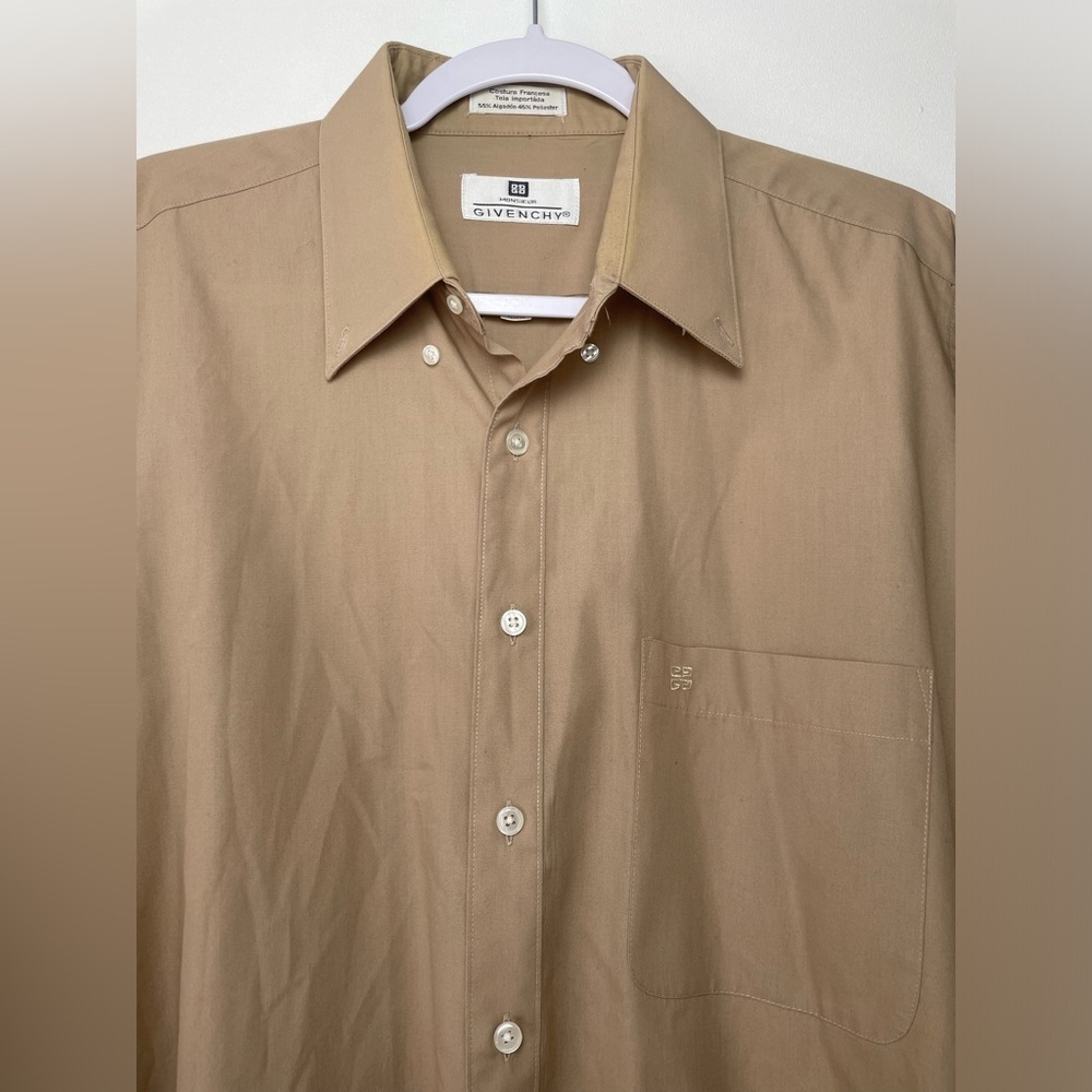 Givenchy Brown Tan Button up dress shirt Men size 16.5 -33 minimalist designer - Picture 4 of 7